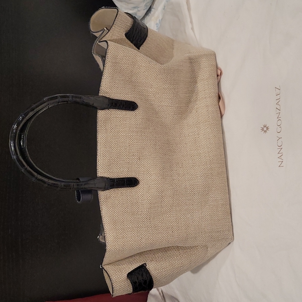 Nancy Gonzalez linen crocodile